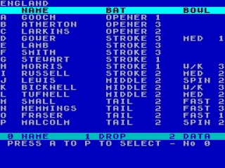 Robin Smith's International Cricket screenshot 2 for ZX Spectrum